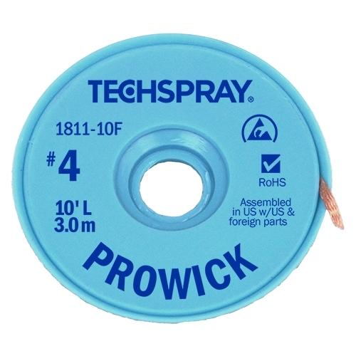 1802-100F Techspray, Tresse à dessouder, 100 pi x 1,4 mm